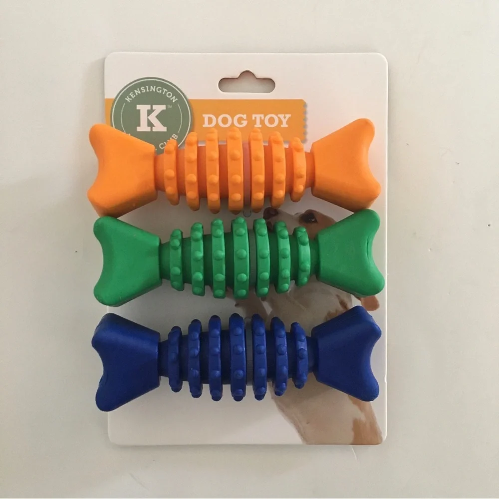 Dog Toys Set of 3 Textured Durable Chewers NEW Kensington Kennel Club